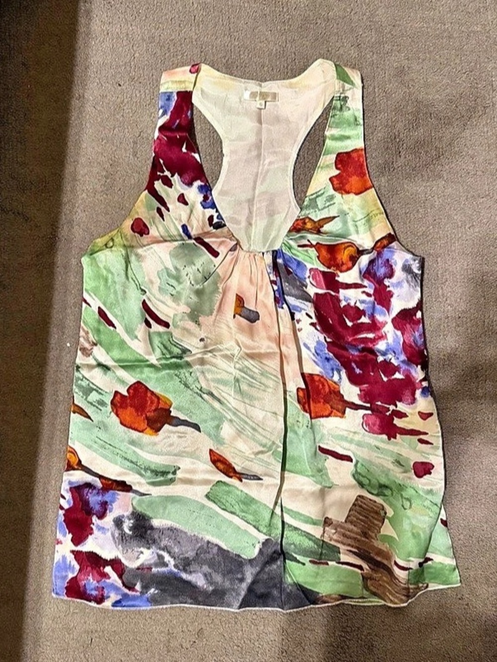 Matty M 100% Silk Abstract Print Sleeveless Top Size S